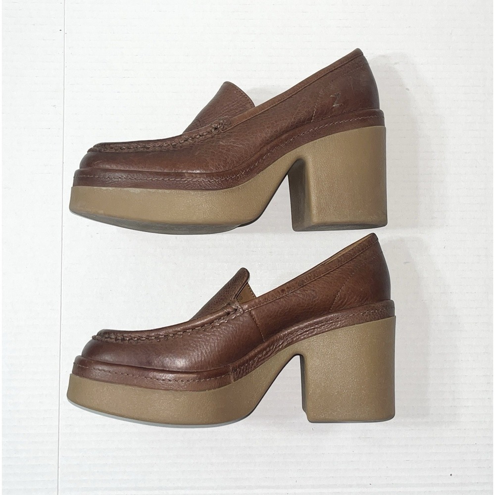 NWOB Zodiac Platform Loafers Womens 8 Brown Leather Dorit Light Academia Preppy - Picture 6 of 10
